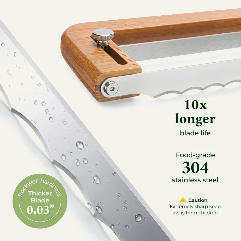 Keechee Adjustable Bread Slicer Knife with Thickness Guide