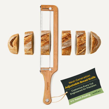 Keechee Adjustable Bread Slicer Knife with Thickness Guide